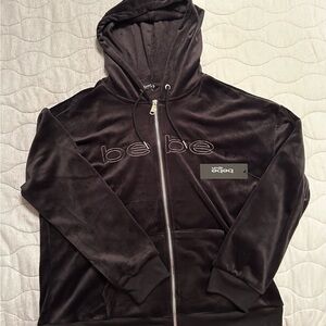 Bebe Black Velvet Hoodie